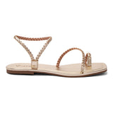 Sandália Rasteira Flat Trança  Dourado