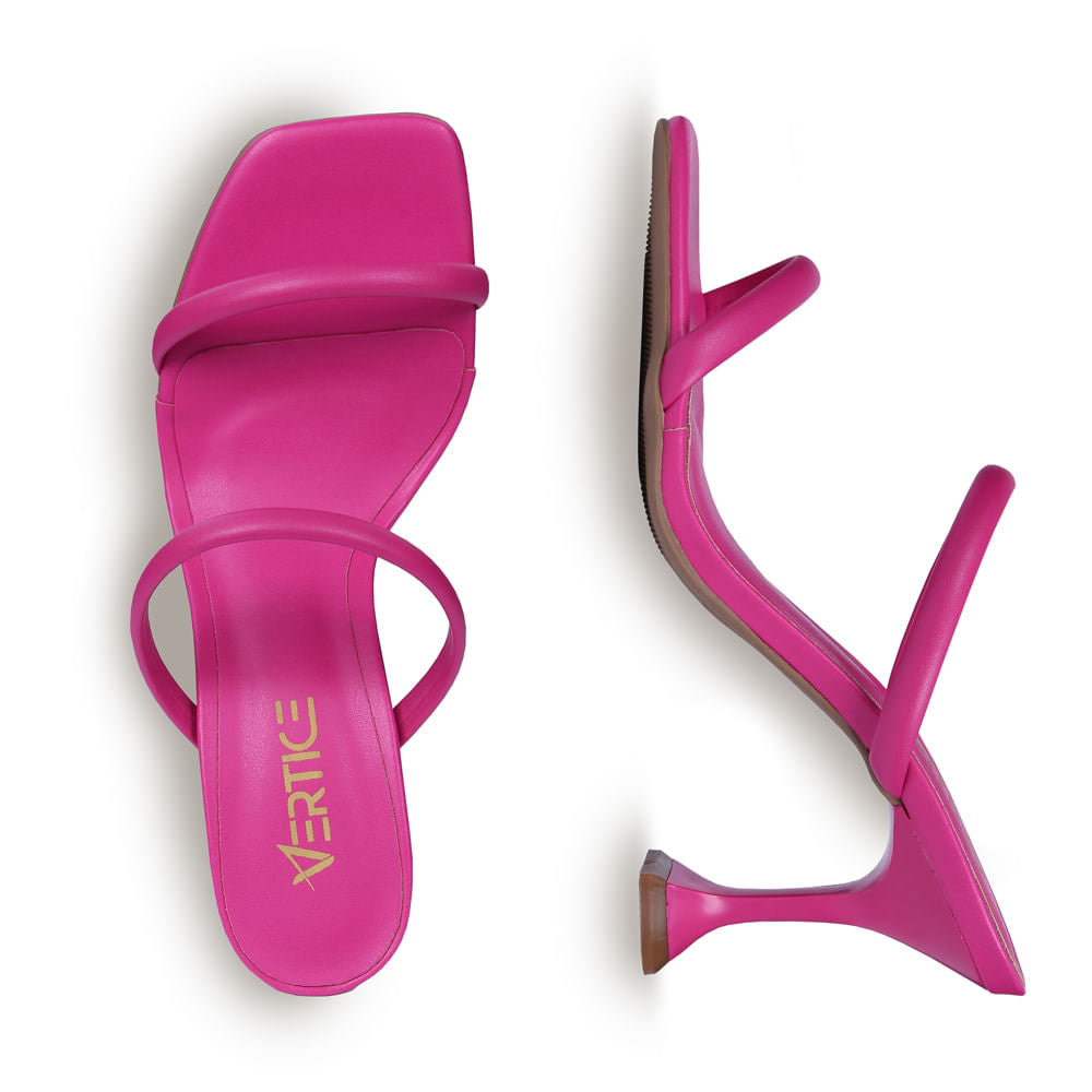 Tamanco Feminino Salto Alto Fino Taça Pink