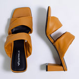 Mule Feminino Curve Soft Salto Médio - Pêssego