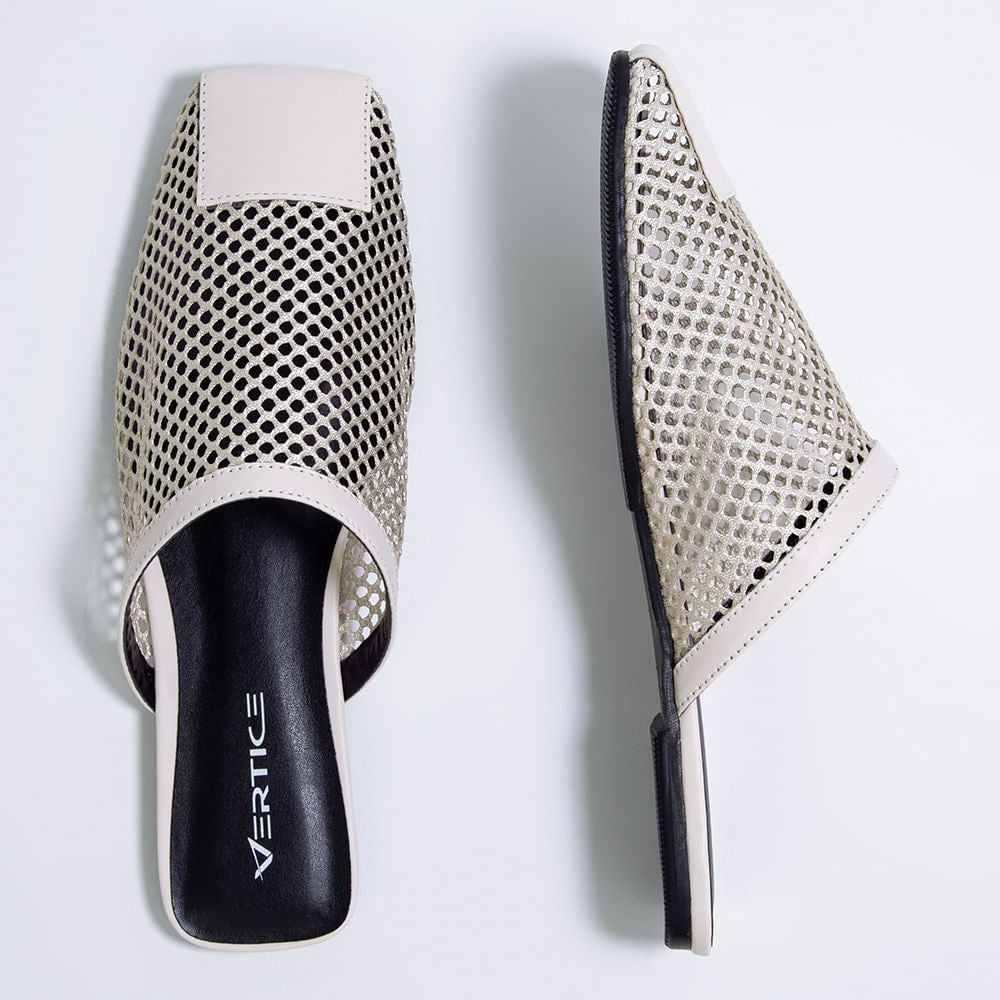 Mule Feminino Tela - Off White