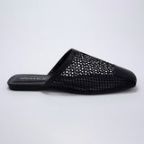 Mule Feminino Tela - Preto