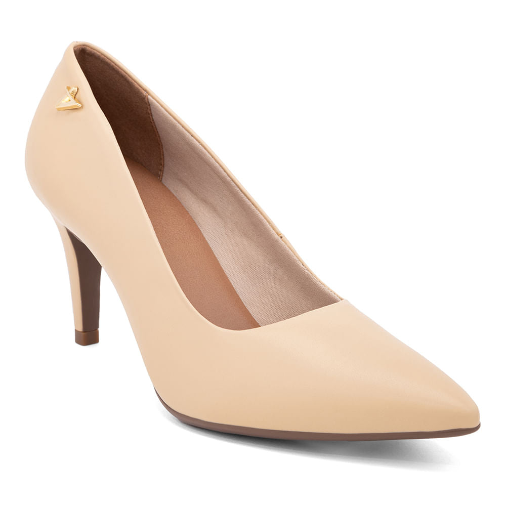 Scarpin Conforto Salto Médio Porcelana