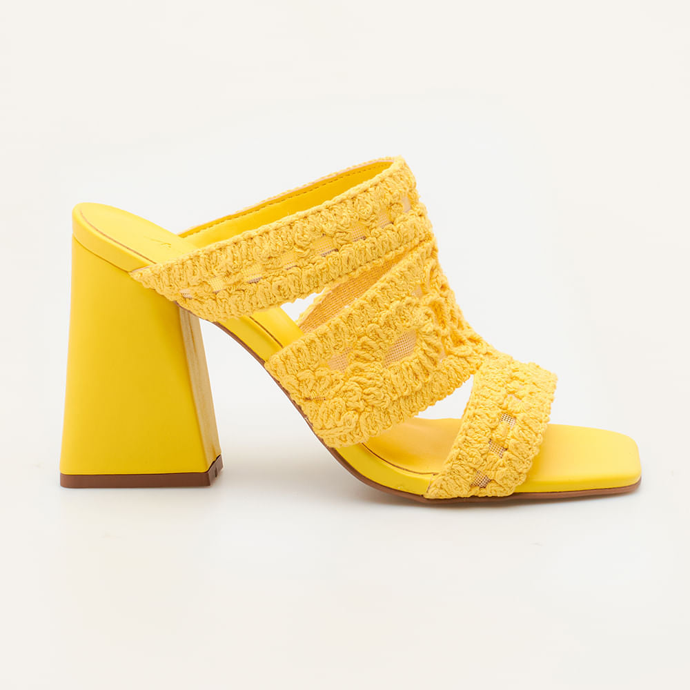 Tamanco Mule Tramado Amarelo