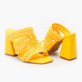 Tamanco Mule Tramado Amarelo