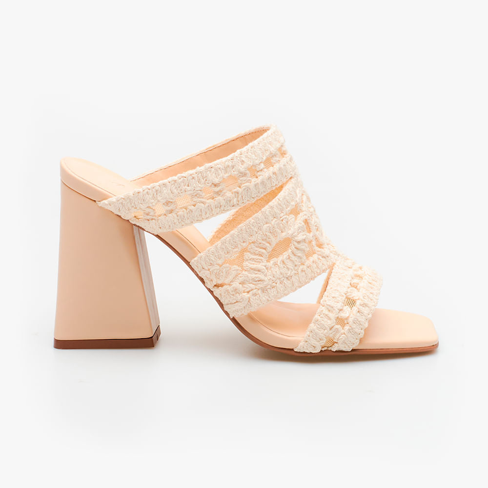 Tamanco Mule Tramado Nude
