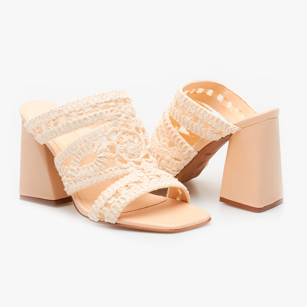 Tamanco Mule Tramado Nude