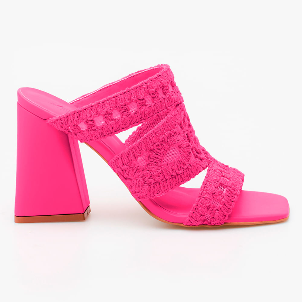 Tamanco Mule Tramado Rosa