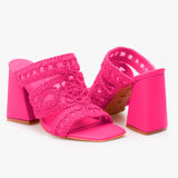 Tamanco Mule Tramado Rosa