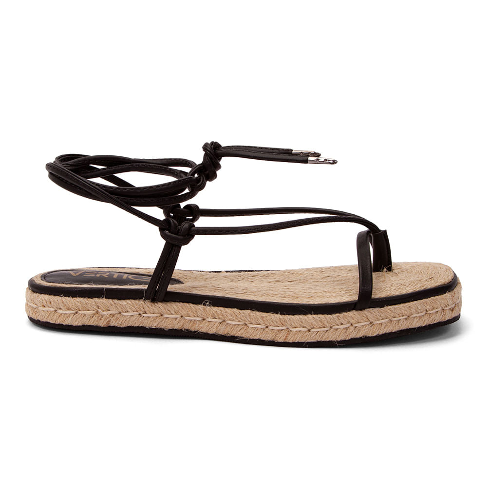 Sandália Espadrille Flatform Corda  Preto