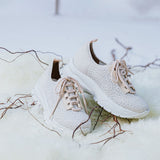 Tênis Jogging Meia Brilho Offwhite