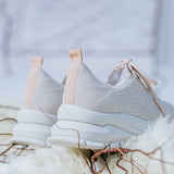 Tênis Jogging Meia Brilho Offwhite