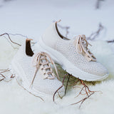 Tênis Jogging Meia Brilho Offwhite