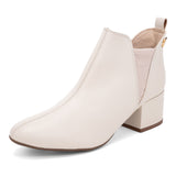 Bota Feminina Cano Curto Salto Baixo OffWhite