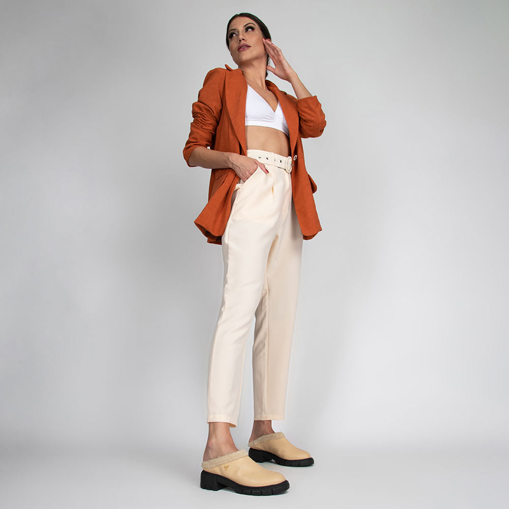 Bota Mule Solado Tratorado Porcelana