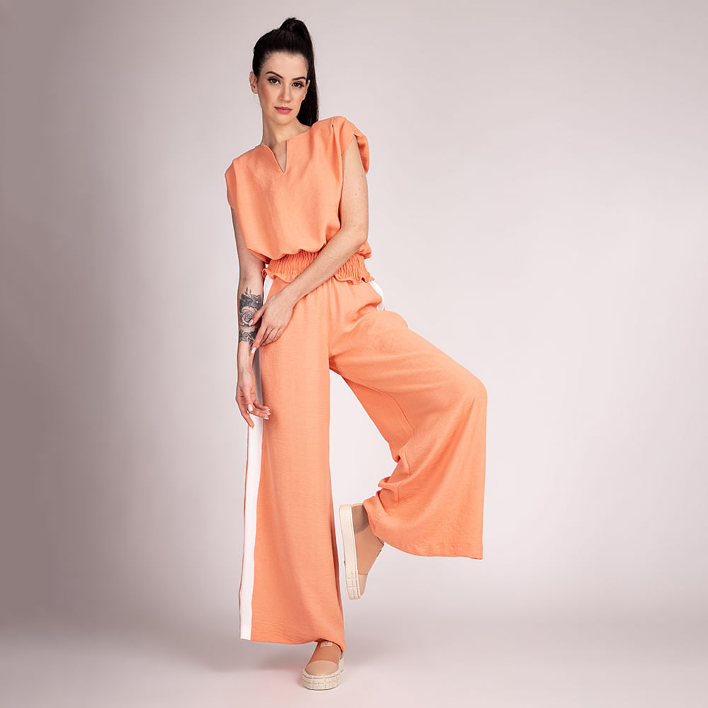 Tênis Slip On Elastano Flatform Amendoa/Rosado