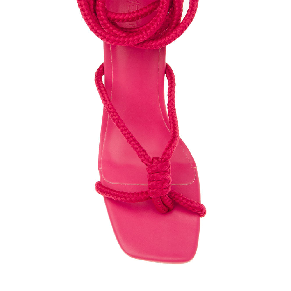 Sandália Bloco Cordão Rosa 