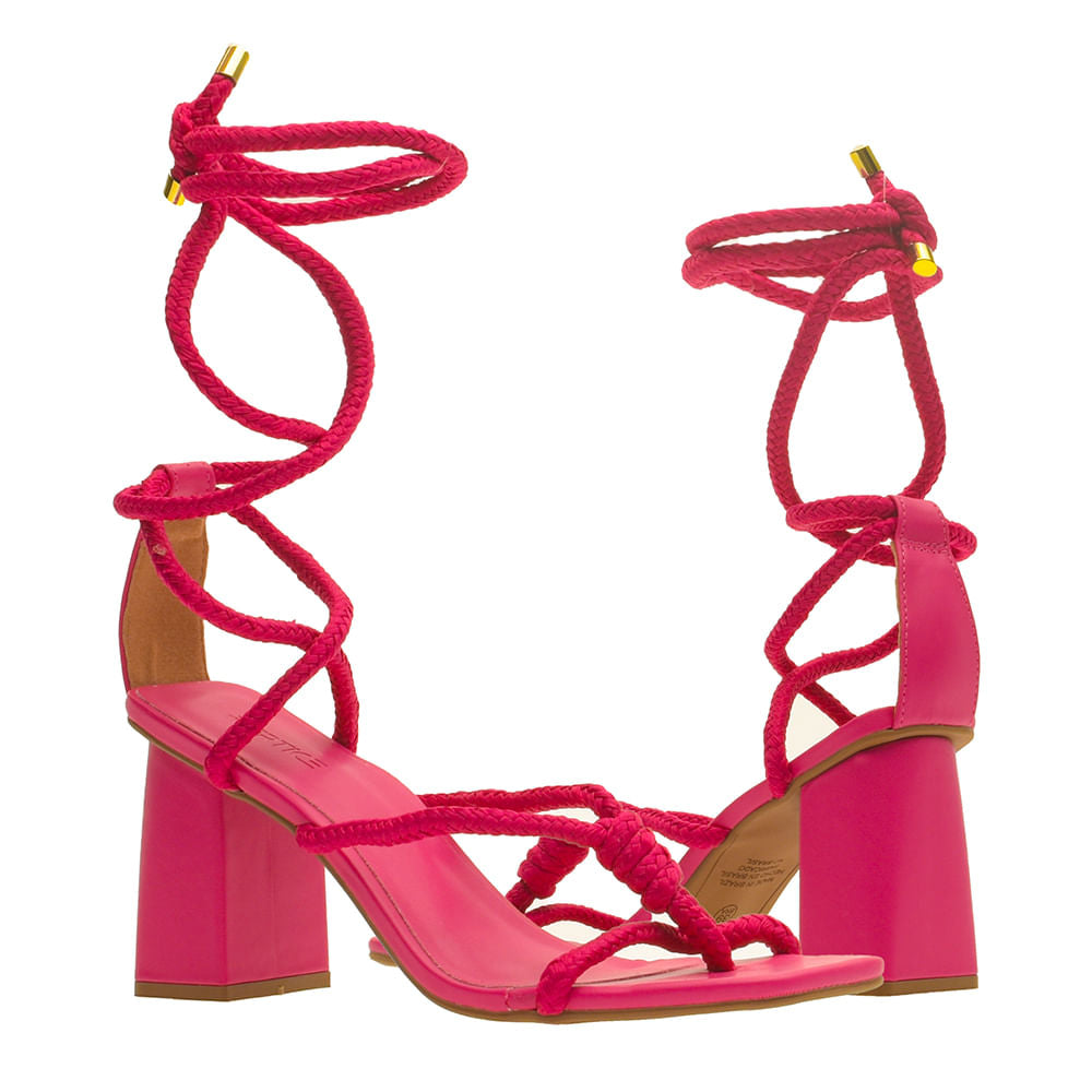 Sandália Bloco Cordão Rosa 