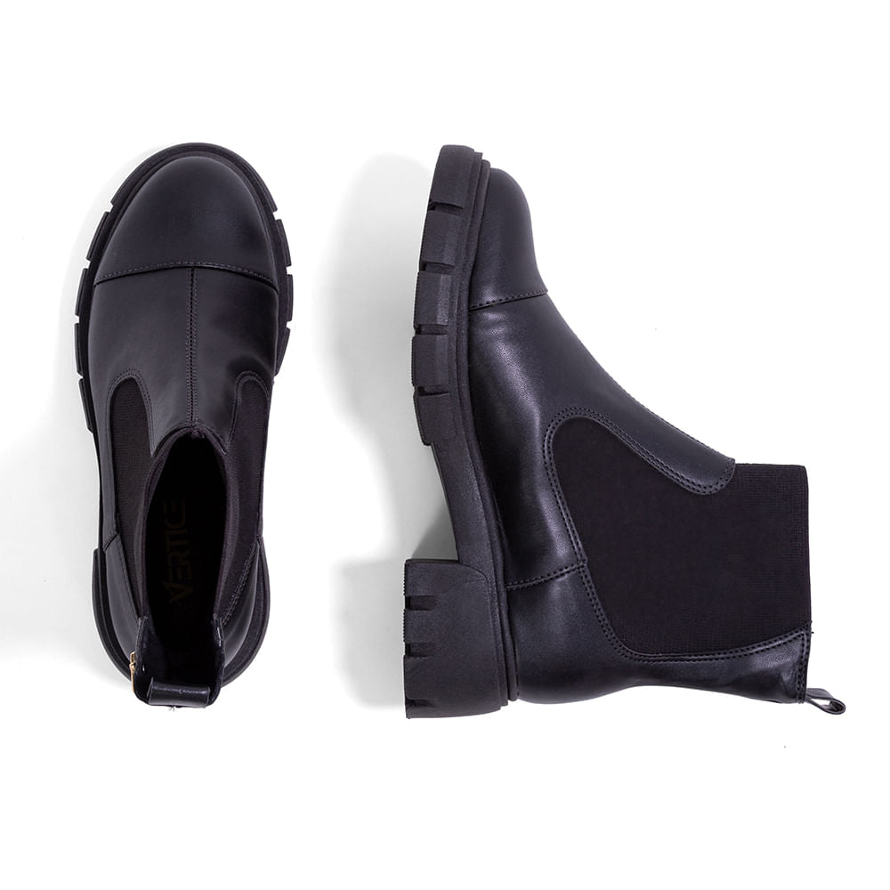 Bota Coturno Tratora Cano Médio  Preto