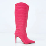 Bota Cano Longo Salto Fino Pink