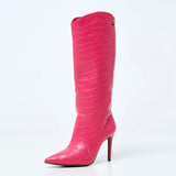 Bota Cano Longo Salto Fino Pink