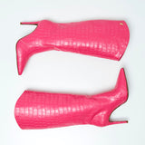 Bota Cano Longo Salto Fino Pink
