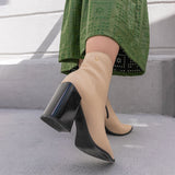 Bota Western Cano Curto Salto Bloco Offwhite