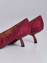 Scarpin Suede Vinho Bico Fino