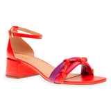 Sandália Salto Bloco Multicolor Laranja