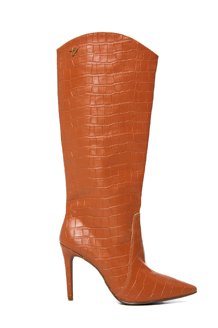 Bota Cano Longo Salto Fino  Caramelo