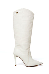 Bota Cano Longo Salto Fino  Offwhite