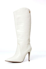 Bota Cano Longo Salto Fino  Offwhite
