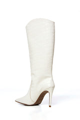 Bota Cano Longo Salto Fino  Offwhite