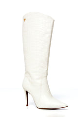 Bota Cano Longo Salto Fino  Offwhite
