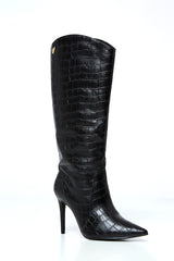 Bota Cano Longo Salto Fino  Preto