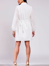 Vestido Curto Tecido 3D Offwhite
