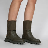 Bota Meia Coturno Cano Médio Tratorada  Verde
