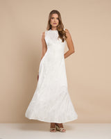 Vestido Renda Midi Off White