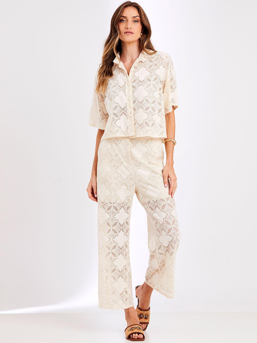 Camisa Renda Floranza Nude