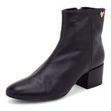 Bota de Couro Cano Médio Salto Bloco  Preto