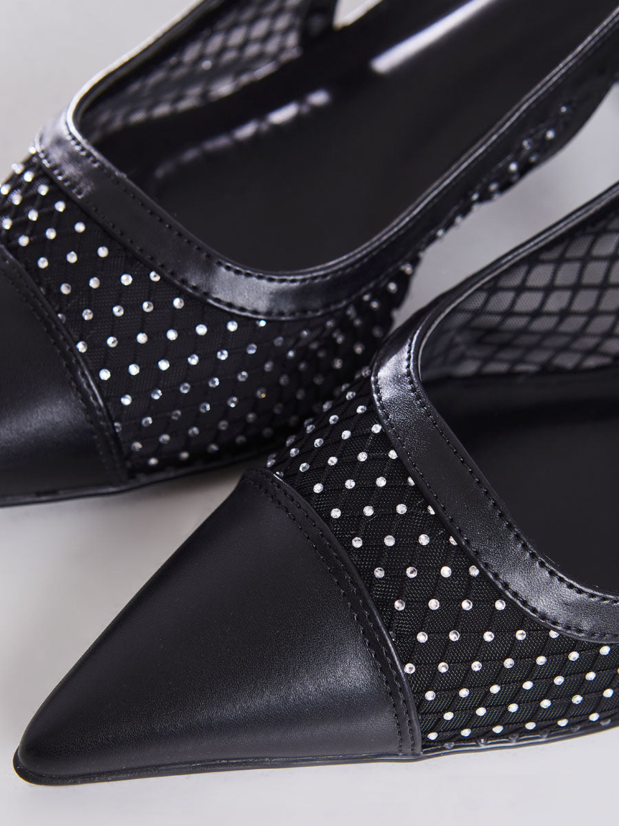 Sandália Salto Bloco Slingback Preto