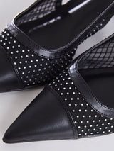 Sandália Salto Bloco Slingback Preto