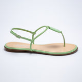 Rasteira Flat Feminina Enfeite Resina -Verde