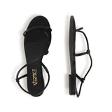 Rasteira Flat Nó  Minimalista Preto