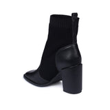 Bota Cano Médio Recorte Meia Salto Bloco Preto