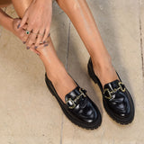 Mocassim Tratorado Couro Preto