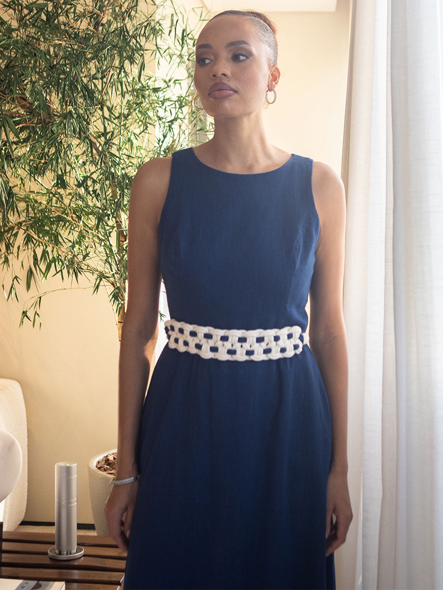 Vestido Longo Rami Azul