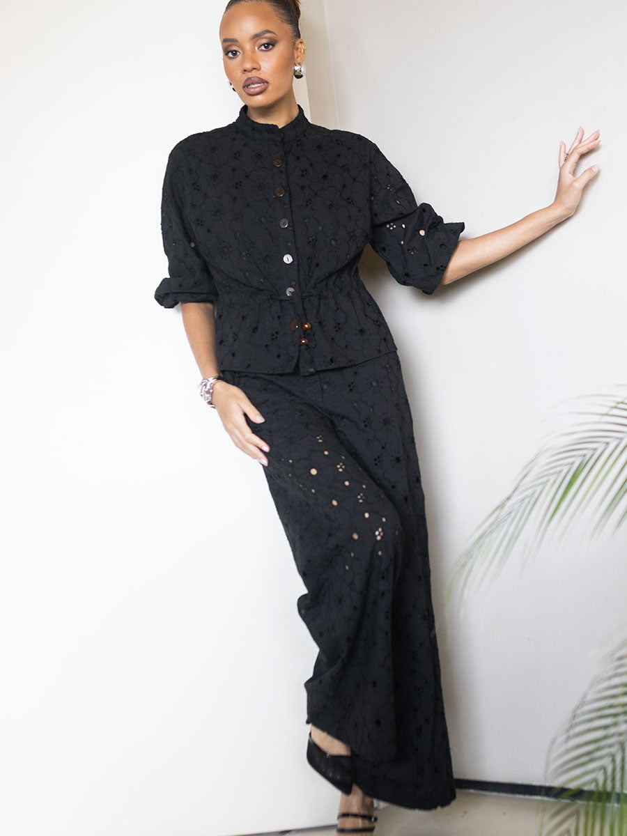 Conjunto Laise Calça e Camisa Preto