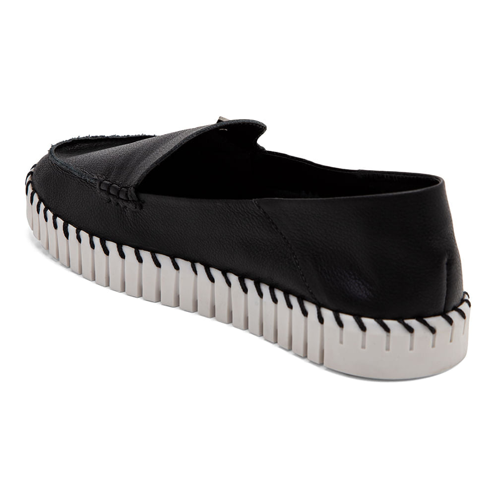 Sapato Mocassim Maleável  Feminino Couro  Preto