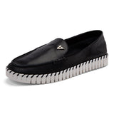 Sapato Mocassim Maleável  Feminino Couro  Preto