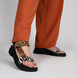 Sandália Feminina Papete Leopardo